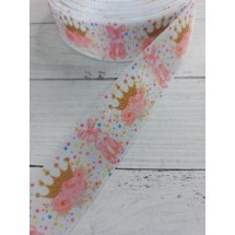 Лента репсовая с рисунком 25мм, цена за 1 м